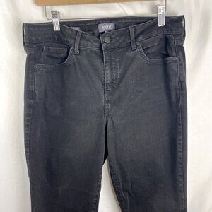 NYDJ Marilyn Straight Black Lift Tuck Mid-Rise Women Size 12
